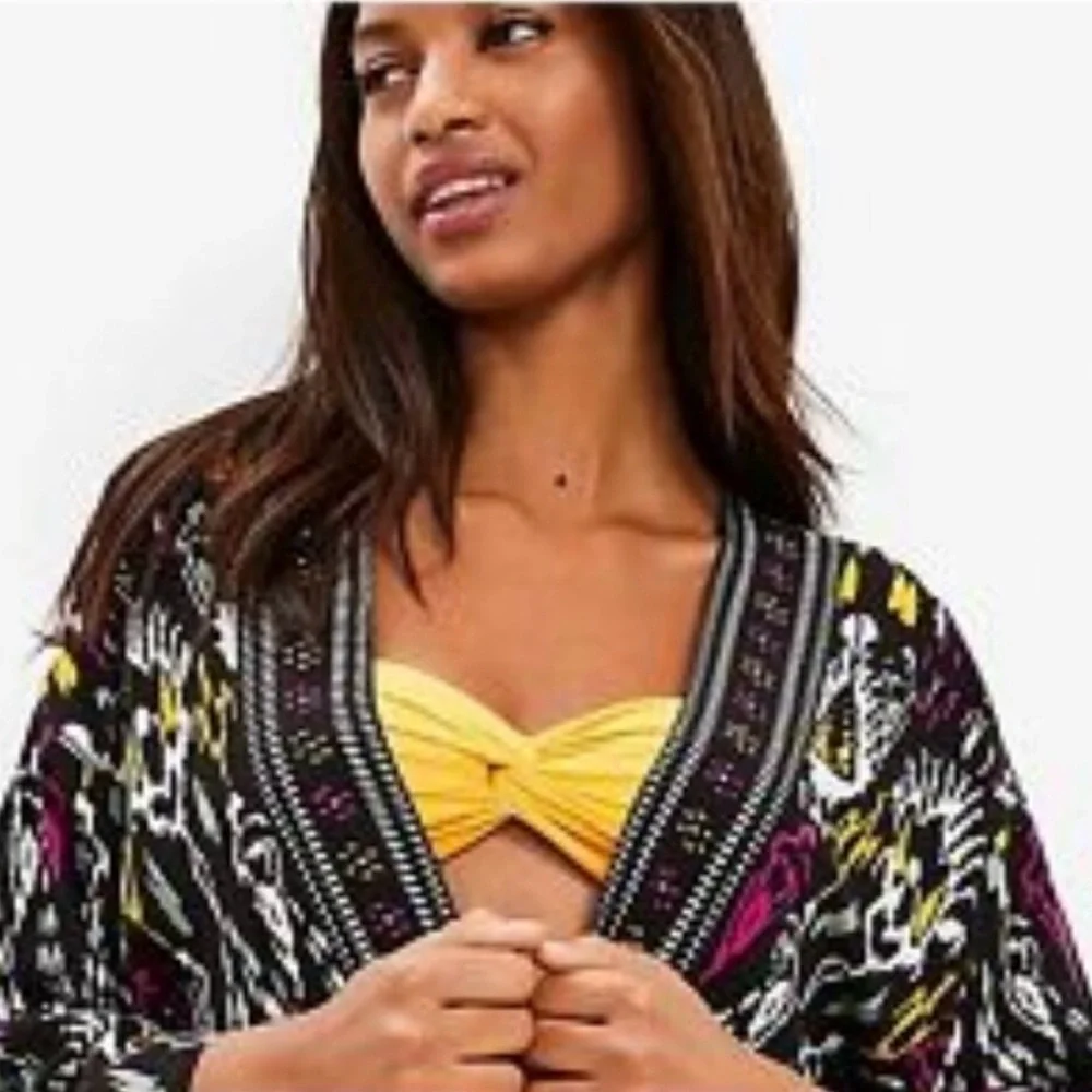 NWOT LOFT Women's Long Line Ikat Print Kimono/ Topper Size XS / Small